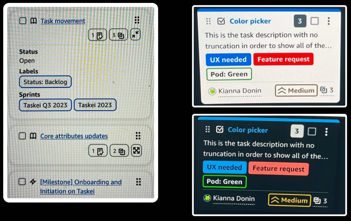 Image comparing before and after labels